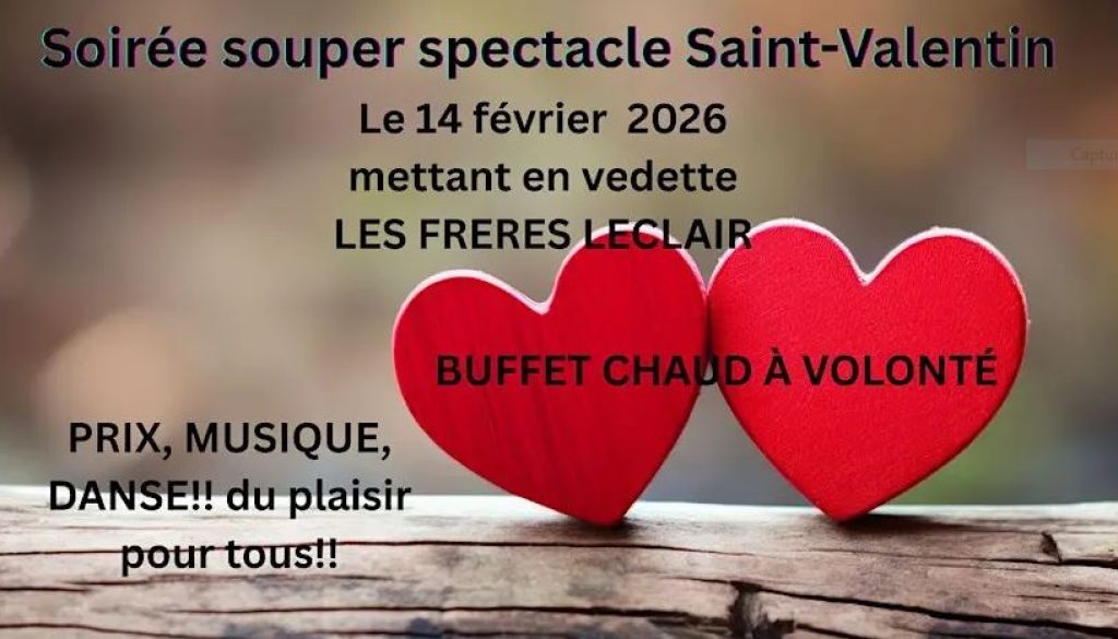 Nous serons en Spectacle au Manoir 66 Saint-Victor le 14 Février 2026