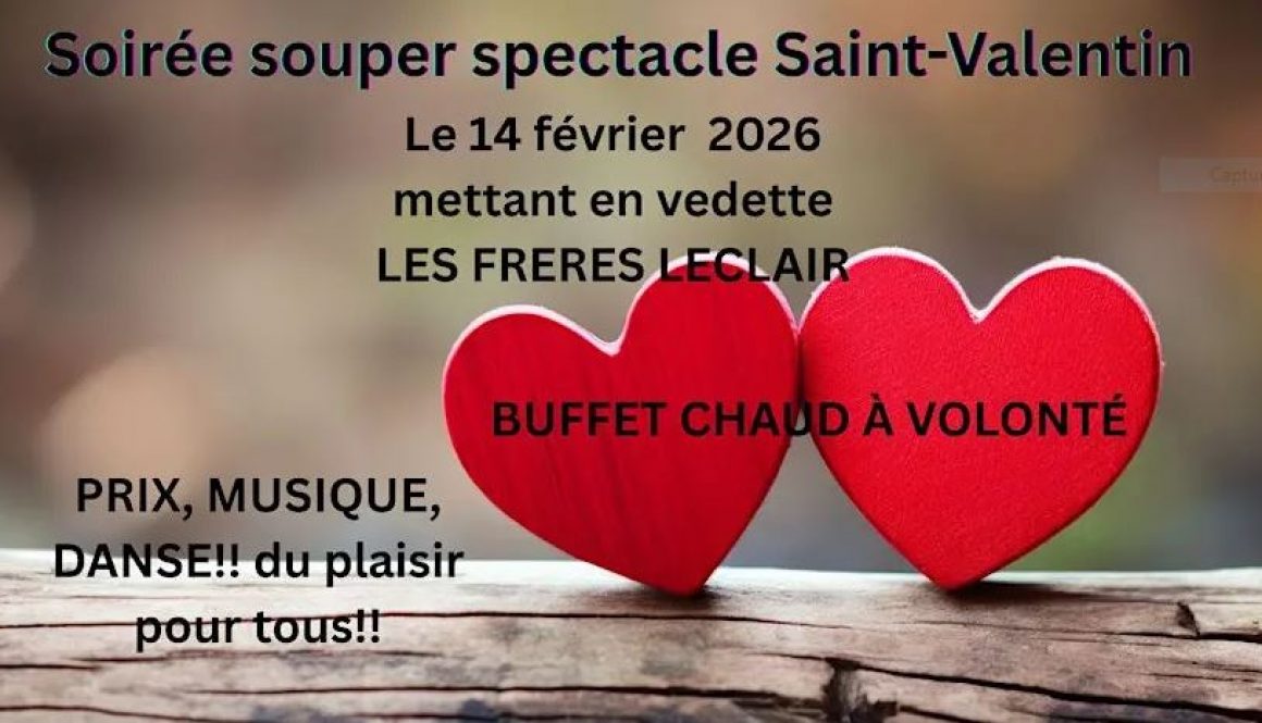 Nous serons en Spectacle au Manoir 66 Saint-Victor le 14 Février 2026